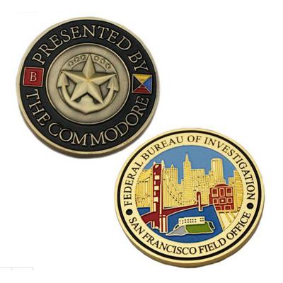 China Cheap Customized Soft Gold Plating American Brass Metal Enamel Coins Military Challenge Coin for sale