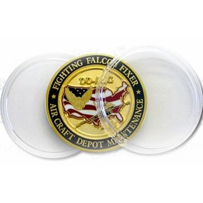 China American Free Design High Quality Best Price Stamping Dies Challenge Military Coin Packed With Round Acrylic Box for sale