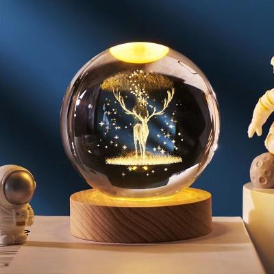 China China Moon Crystal Ball Night Light Desktop Decoration Glowing Friends Valentine's Day Send Girls Birthday Gift Decorations Ball for sale