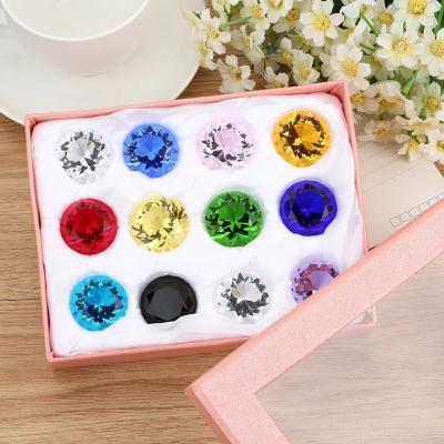 China Crystal Diamond Cut Glass Jewelry Crystal Paperweight Europe 50mm 12pcs/box Clear Wedding Decoration Child Home Child Gift for sale