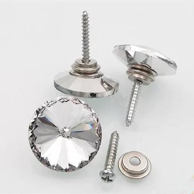 China Nickel Free 10 Sets Crystal Knobs Per Pack Satellite Drill Nail Glass Drilling Screws Soft Bag Sofa Nails Rhinestone Furniture Nails for sale