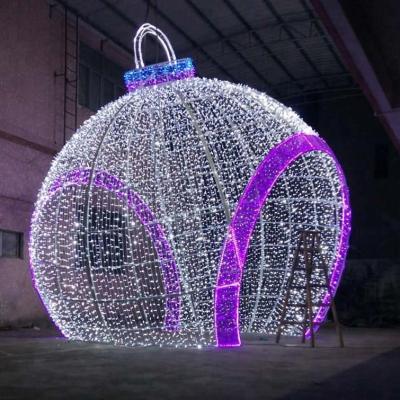 China Regular Shine Customizable Colorful Light Up Giant Christmas Ball For Outdoor for sale