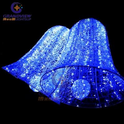 China Commercial Use LED Christmas Bell 2D Light Outdoor Waterproof Hanging Rope 3D Pattern Light for sale