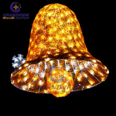 China Commercial Outdoor Waterproof 2D 3D Tree Bell Light Christmas Use LED Decoration Pattern Lights for Mall Ornament for sale