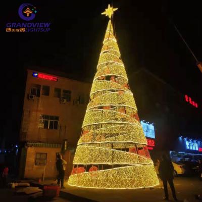 China Christmas New Year Outdoor Project Decoration Decor Square Decorative Giant Christmas Tree with Lights and Decoration for sale