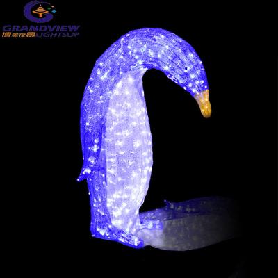 China Commercial Use Outdoor IP65 Christmas Penguin Sculpture Pattern Light 3D Waterproof Animal Christmas Lights for sale