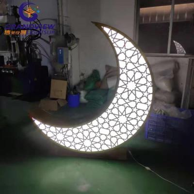 China Commercial Use Ramadan Decoration Light Outdoor Crescent Led Pattern Light for sale