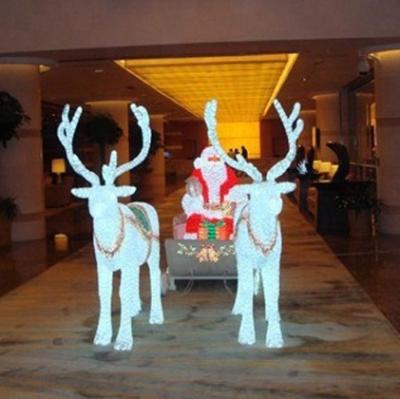 China 2018 New Commercial Use Deer Carriage Santa Claus Christmas Motif Light for sale