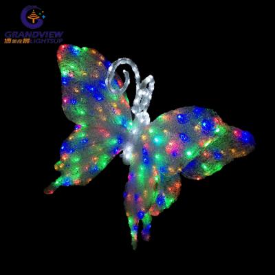 China Commercial Use 2022 Spring Decorate Outdoor Waterproof IP65 Colorful LED Pattern Butterfly Light for sale