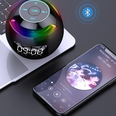 China Mini Portable Home Ball Card Smart BT Call Loudspeaker G90s Alarm Clock Visual Wireless Colorful Speaker Small Steel Barrel Speaker for sale