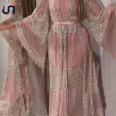 China Long Sleeve UNIQUE Anti-Static Sequin Mesh Suit Gown For Party for sale