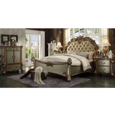 China New Design Adjustable Royal Luxury King Size Couple Bed Leather Bedroom Furniture Set (Other) for sale