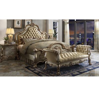 China Home And Hotel Palace Style Antique Luxury Royal Bedroom Furniture For Queen And King Size Bed Gold for sale