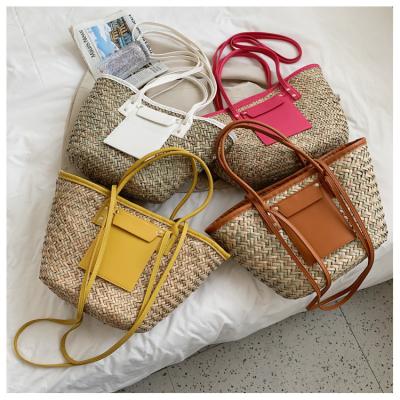 China Fashion Summer Handmade Bags for Women NEW Straw Bags Woven Basket Bolsa Tote Top Handle Handbags Lady Large Capacity Beach Handbags for sale