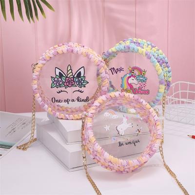 China 2021 High Quality Series Shape Unicorn Cute Crossbody Bag Women Acrylic Clear Clear Weave Transparent Shoulder Bags for sale