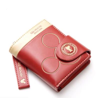 China Cute Women's Cute Cartoon Cute Women's Latch Purse Waterproof Famous Mickey Wallet Lady's Brand Coin Wallets for sale