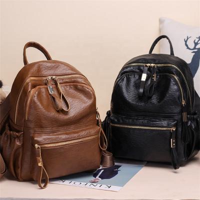 China Vintage Waterproof Multifunctional High Quality Female Backpack Travel Clips Backpack Bag Leather Women for sale