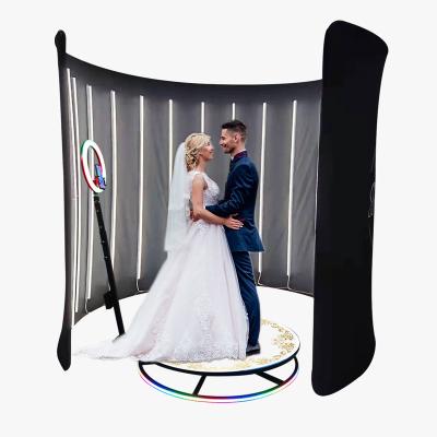 China Party Dropship Free Ship Factory 360 Degree Rotate Selfie Photobooth With Ring Light 68cm 360 Photo Booth Stand Case For Party Wedding for sale