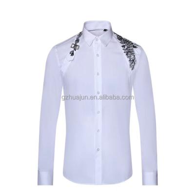 China Fashion Casual Shirt Men's Anti-Wrinkle Long Business Shirt Sleeve Button Shirt Overshirt Dress Shirt for sale