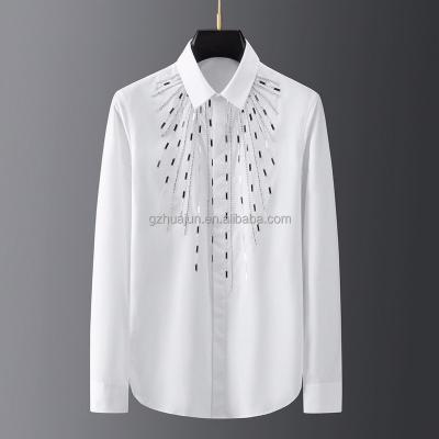 China Fashion Casual Shirt Men's Anti-Wrinkle Long Business Shirt Sleeve Button Shirt Overshirt Dress Shirt for sale