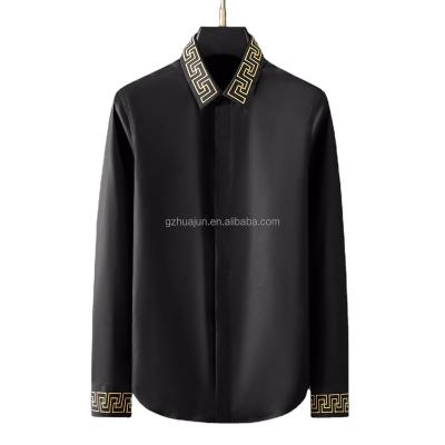 China Anti-wrinkle Fashionable Men's Formal Shirts 2021 Irregular Solid Color Mens Long Sleeve Shirts for sale