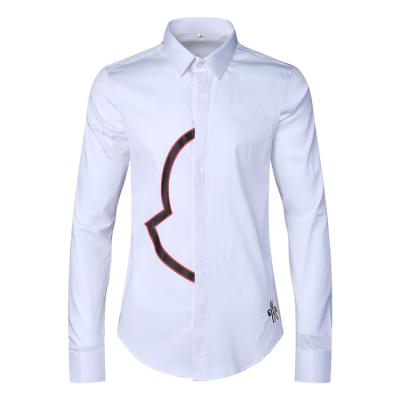 China Hot Sale Factory Custom Slim Fit Anti-Wrinkle Formal Custom Design Business Men Formal Dress Shirt for sale