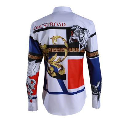 China Wholesale Custom Anti-Wrinkle Long Sleeves 100% Cotton Loose Printed Fashion Plus Size Shirt For Men for sale