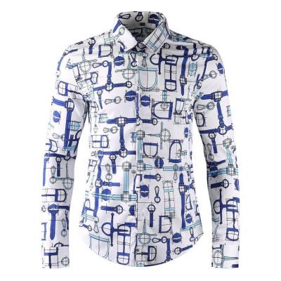 China 100% Long Sleeve Printing Shirt Anti-Wrinkle Casual Cotton Shirt Quick Delivery Men For Men for sale