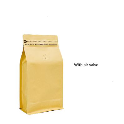 China Moisture Proof Biodegradable Black Coffee Bags With Valve And Zipper Custom Paper Packaging Coffee Bean Bag 250gr 250g Flat Bottom for sale