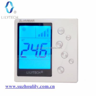 China Modern ZL-HV60AR, 100-240VAC, R485 communication, fan coil room thermostat, pipe fan coil temperature controller, HVAC, Lilytech for sale