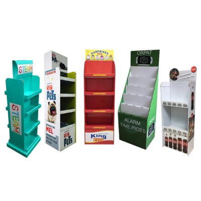 China Single-sided modern Supermarket Stackable Glossy Lamination Cardboard PDQ Pallet Display Rack for socks for sale