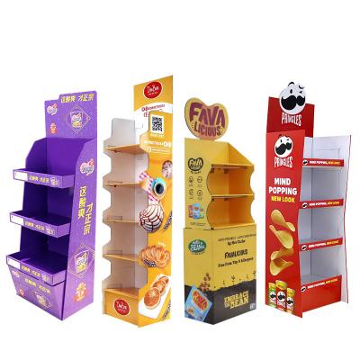 China Advertising Factory Recyclable Cardboard Pallet Display For Food Snacks Cardboard Pallet Display Product Display Stand for sale