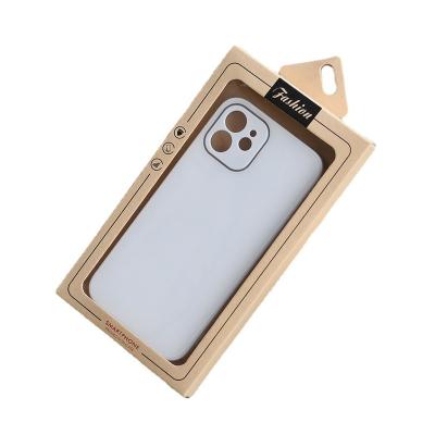 China New Arrival Fashion Recyclable Solid Color Phone Case Cardboard Screen Protector PVC Window Packaging Paper Box for sale