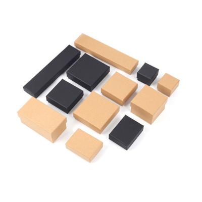 China Eco - Friendly Recycled Materials Factory Kraft Rectangle / Square Jewelry Paper Boxes And Bottom Of Lid for sale