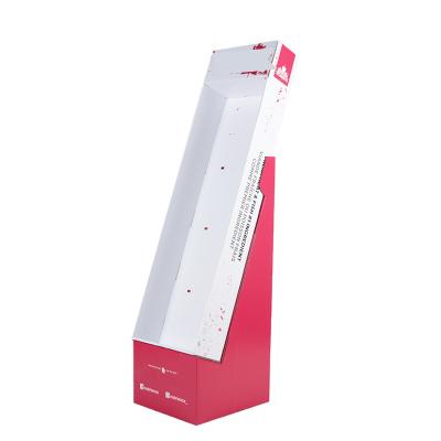 China Heavy Duty Customized Floor Hook Cardboard Display Stand Hook Corrugated Cardboard Pegs Board Display for sale