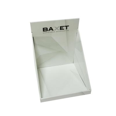 China Single Sided Shop Counter Top Display White Cardboard Displays For Small Products for sale