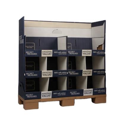 China Single Sided Cardboard Display Paper Pallet Retail Display For Pants / Apparel for sale