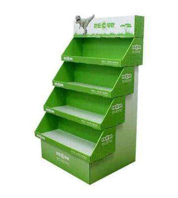 China Advertising Retail Store POS Caton Cardboard Display Stand Floor Custom Paper Folding Display Stand for sale