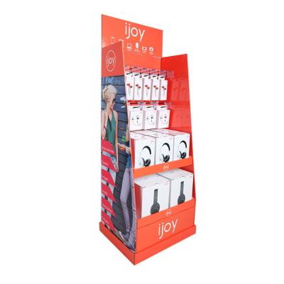 China Single Sided Cardboard Collar Pallet Show Customized Display Stand Bag Paper Display Stand for sale