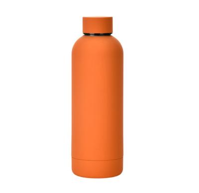 China Custom Colored Double Wall Water Bottle High Grade 18/8 Stainless Steel Flask 500ml Vacuum Matte Mouth Eco-friendly Small Sustainable for sale