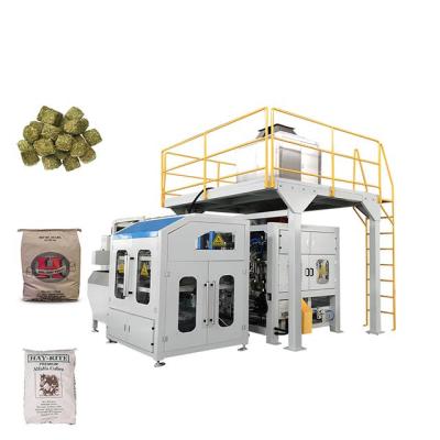 China 5kg To 25Kg Food Bags Automatic Alfalfa Cubes Bagging Machine For Open Mouth Bags Without Gusset for sale