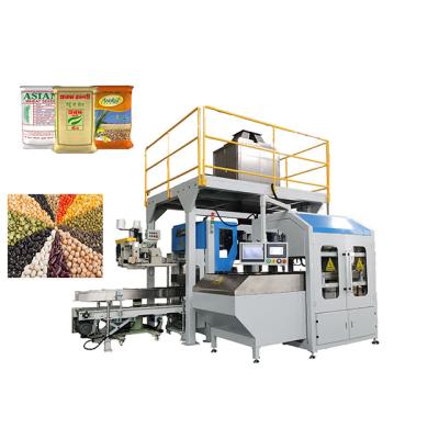 China Full Automatic Food 10kg 25kg 30kg Open Mouth Bag Legume Bean Big Bag Filling Packing Machine for sale