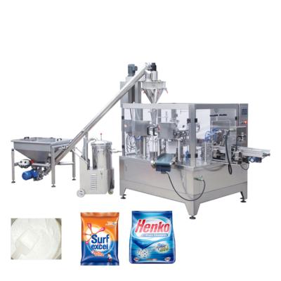 China Food Rotary 8 Station GPB8-200 Premade Stand Up Pouch Soap Powder Packing Machine With Auger Powder Filling for sale