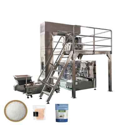 China 8 Station Food Rotary Premade Bath Salt Stand Up Doypack Pouch Packaging Machine With Linear Scale Weigher for sale