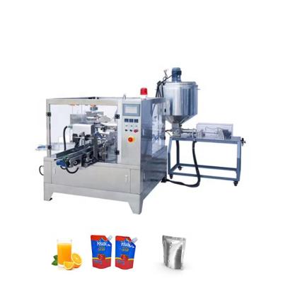 China High Quality Premade Fully Automatic Pouch Direct Selling Food Factory Direct Selling Food Factory Rotary Quadruple Juice Liquid Packing Machine With for sale