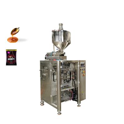 China VFFS Vertical Food Pillow Gusset Pouch Syrup Packaging Machine with Piston Filler for Viscous Liquid for sale