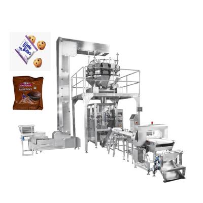 China Vertical VFFS Food Pillow Gusset Bag Bun Waffle Packing Machine With Multi Head Combination Weigher for sale