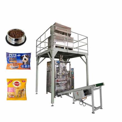 China Vertical VFFS Food Quad Seal Bag Dog Food Pouch Packing Machine With Linear Scale Weigher for sale