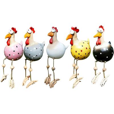 China Wholesale Handmade Custom Resin Rooster Garden Decoration Garden Ornaments Supplies Resin Art Cute Animal Chicken for sale