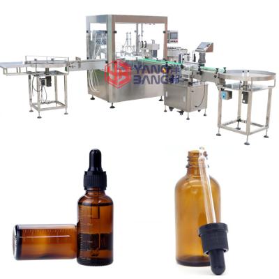 China Automatic beverage tincture bottle oil filling machine, glass dropper machine line for 30ml 60ml for sale